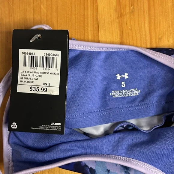 🏖️NWT: UNDER ARMOUR - Girls' Midkini 2 Piece - Size 5 - Picture 11 of 12